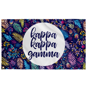 Kappa Kappa Gamma Exotic Flowers Sorority Flag