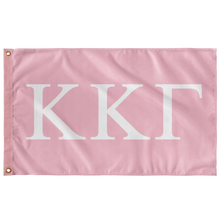 Load image into Gallery viewer, Kappa Kappa Gamma Sorority Letter Flag - Pink &amp; White