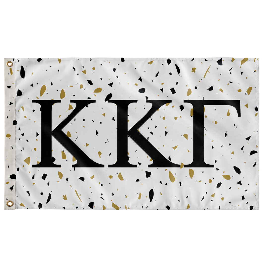 Kappa Kappa Gamma Terrazzo Gold Sorority Flag