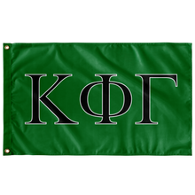 Load image into Gallery viewer, Kappa Phi Gamma Sorority Flag - Kelly Green, Black &amp; White