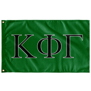 Kappa Phi Gamma Sorority Flag - Kelly Green, Black & White