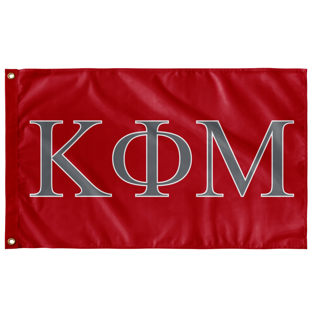 Kappa Phi Mu Fraternity Flag - Red, Metal & White