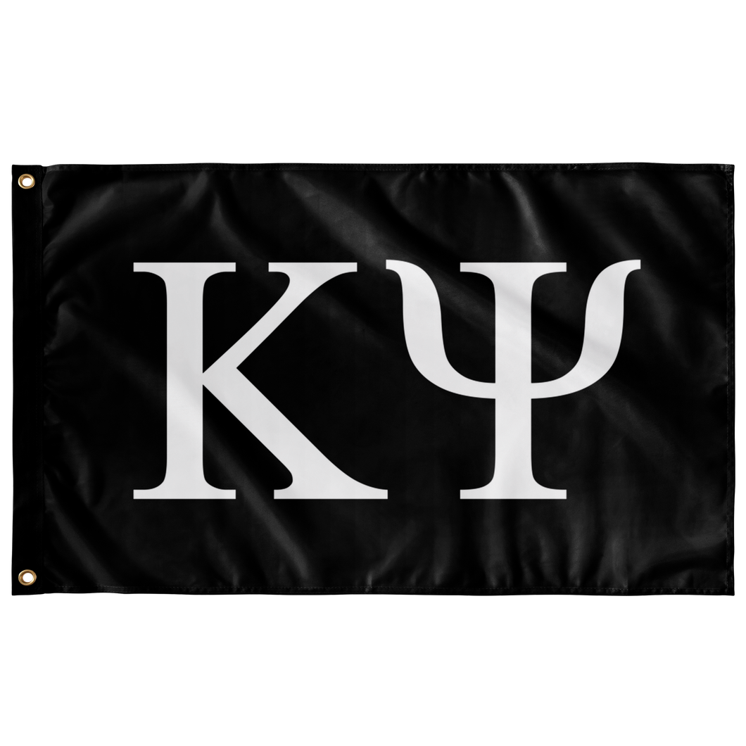 Kappa Psi Fraternity Letter Flag - Black & White
