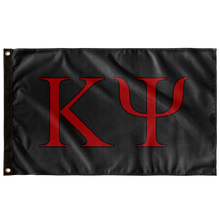 Load image into Gallery viewer, Kappa Psi Fraternity Letter Flag - Dark Gray, Red &amp; Black