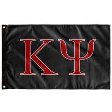 Load image into Gallery viewer, Kappa Psi Fraternity Letter Flag - Dark Gray, Red &amp; White
