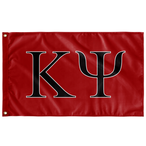 Kappa Psi Fraternity Letter Flag - Red, Black & White