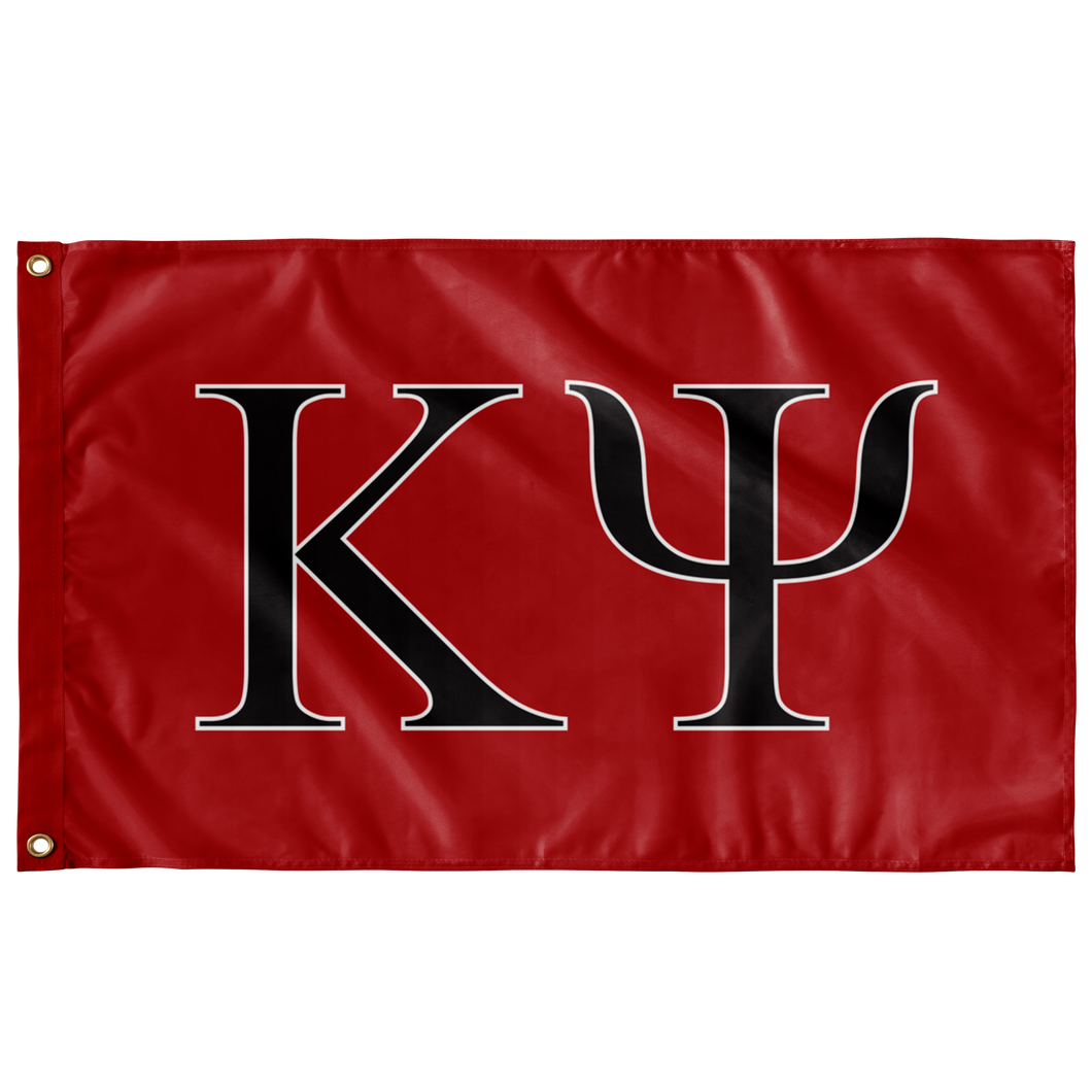 Kappa Psi Fraternity Letter Flag - Red, Black & White