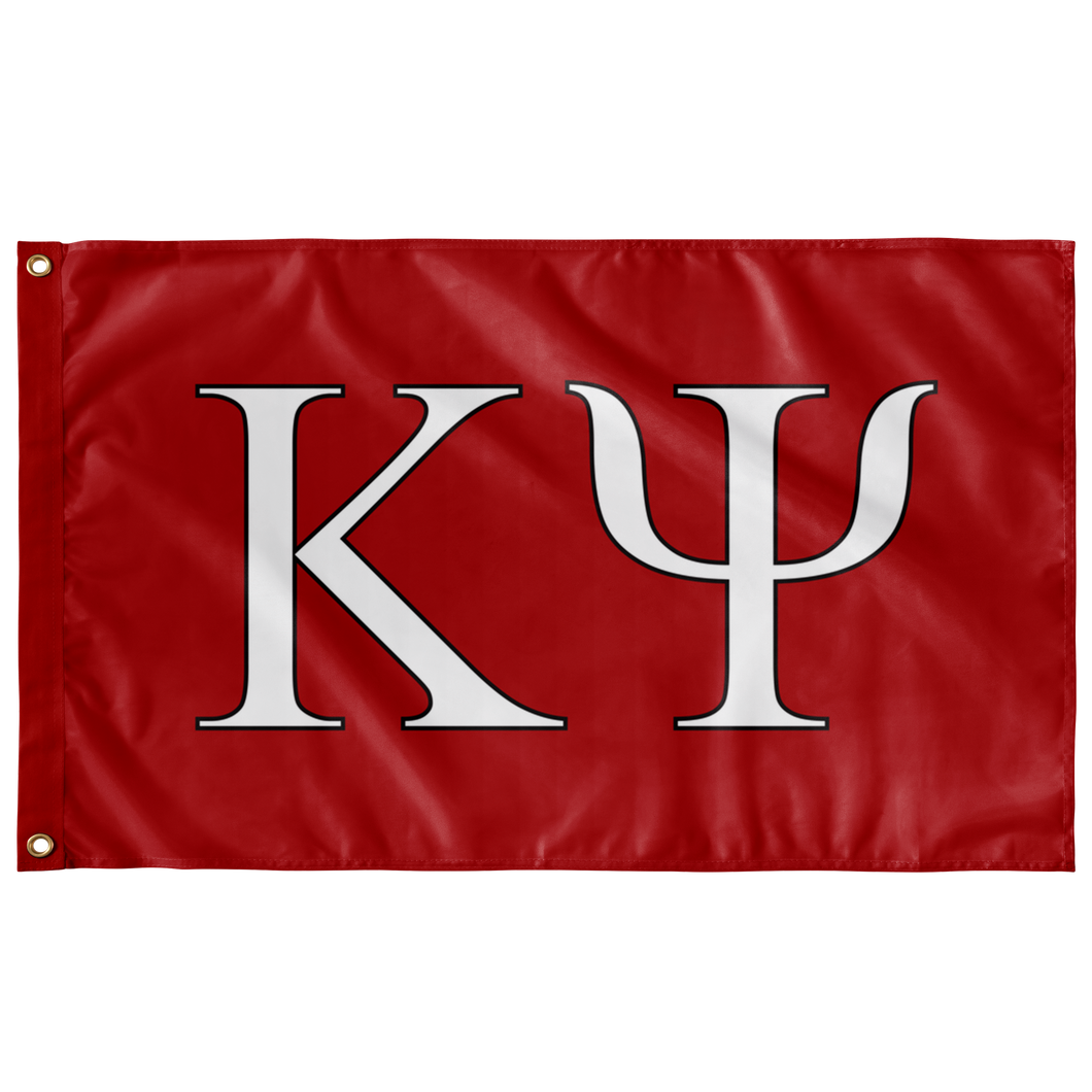 Kappa Psi Fraternity Letter Flag - Red, White & Black