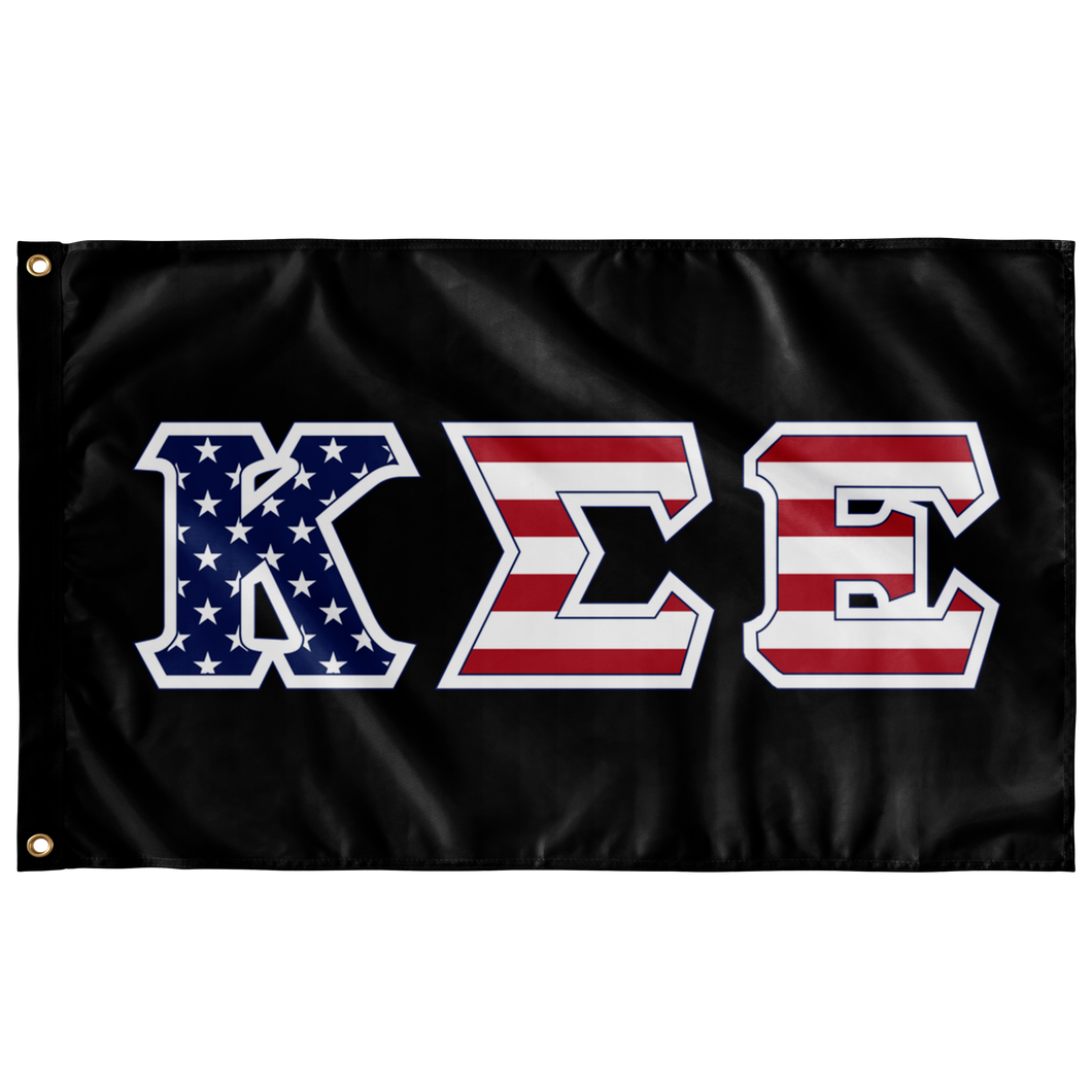 Kappa Sigma Epsilon American Flag - Black