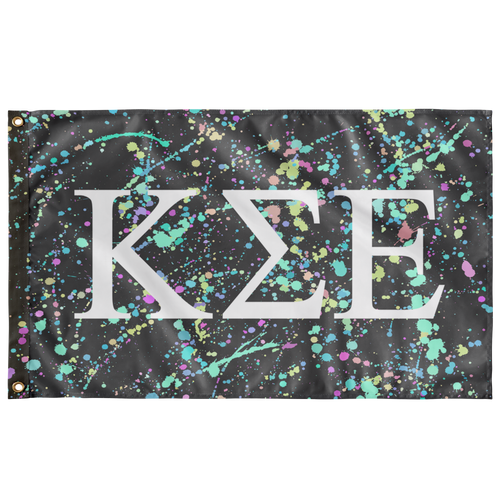 Kappa Sigma Epsilon Paint Splatter Greek Flag