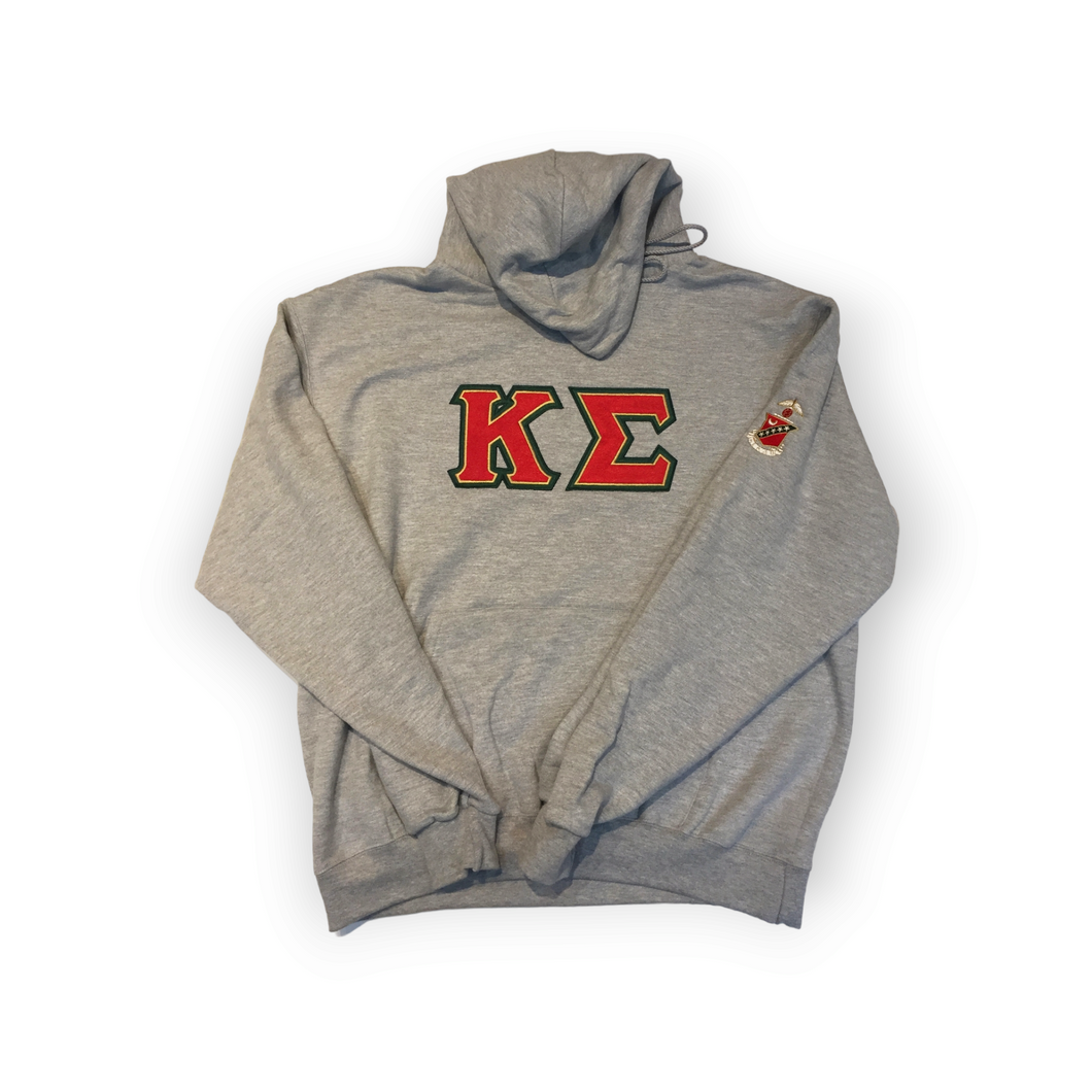 Kappa Sigma Greek Letter Hoodie With Crest Custom Greek Apparel