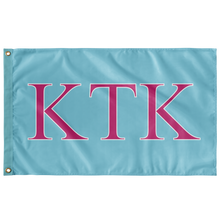 Load image into Gallery viewer, Kappa Tau Kappa Sorority Flag - Aqua, Barbie Pink &amp;  White