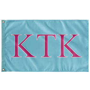 Kappa Tau Kappa Sorority Flag - Aqua, Barbie Pink &  White