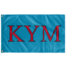 Load image into Gallery viewer, Kappa Upsilon Mu Fraternity Flag - Cyan, Neon Pink &amp; Black
