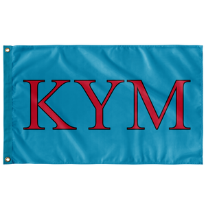 Kappa Upsilon Mu Fraternity Flag - Cyan, Neon Pink & Black