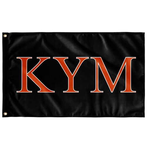 Kappa Upsilon Mu Fraternity Flag - Black, Orange & White