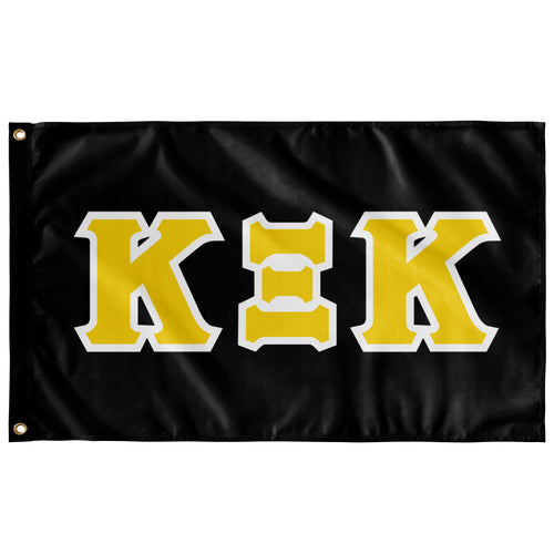 Kappa Xi Kappa Greek Block Flag - Black, Maize & White
