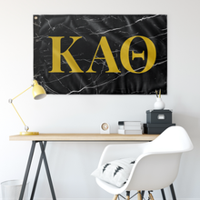 Load image into Gallery viewer, Kappa Alpha Theta Black Marble Sorority Flag - Gold