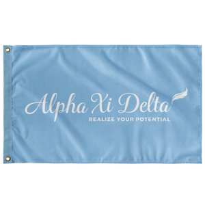 Alpha Xi Delta Sorority Flag - Logo Griffin Blue White