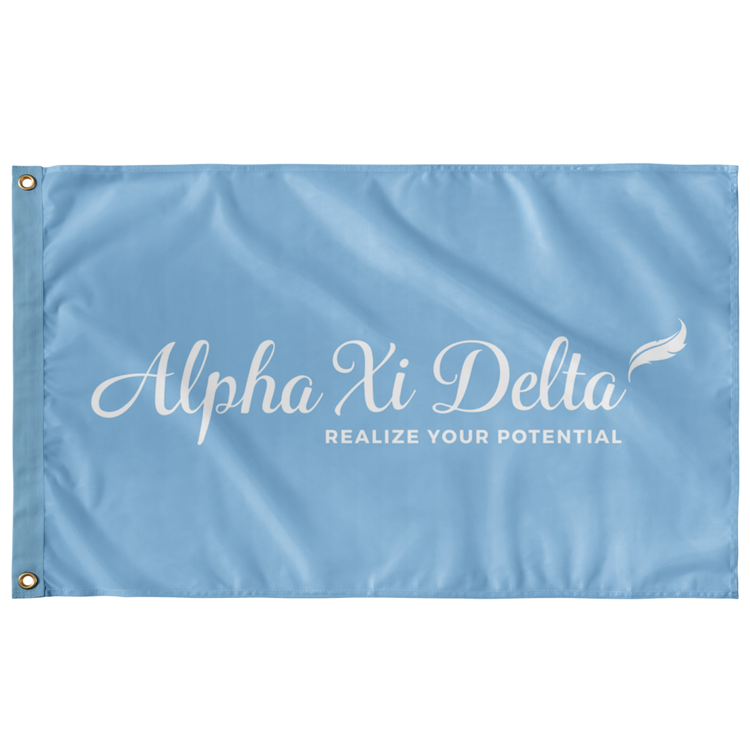 Alpha Xi Delta Sorority Flag - Logo Griffin Blue White