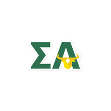 Load image into Gallery viewer, Sigma Alpha Green Letters With Bull Sticker