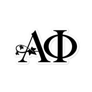 Alpha Phi Sorority Letters Sticker - Black