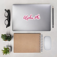 Load image into Gallery viewer, Alpha Phi Script Sticker - Bright Pink
