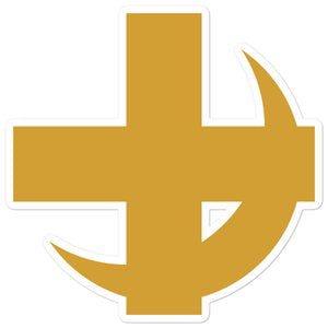 Lambda Chi Alpha Cross & Crescent Sticker - Gold