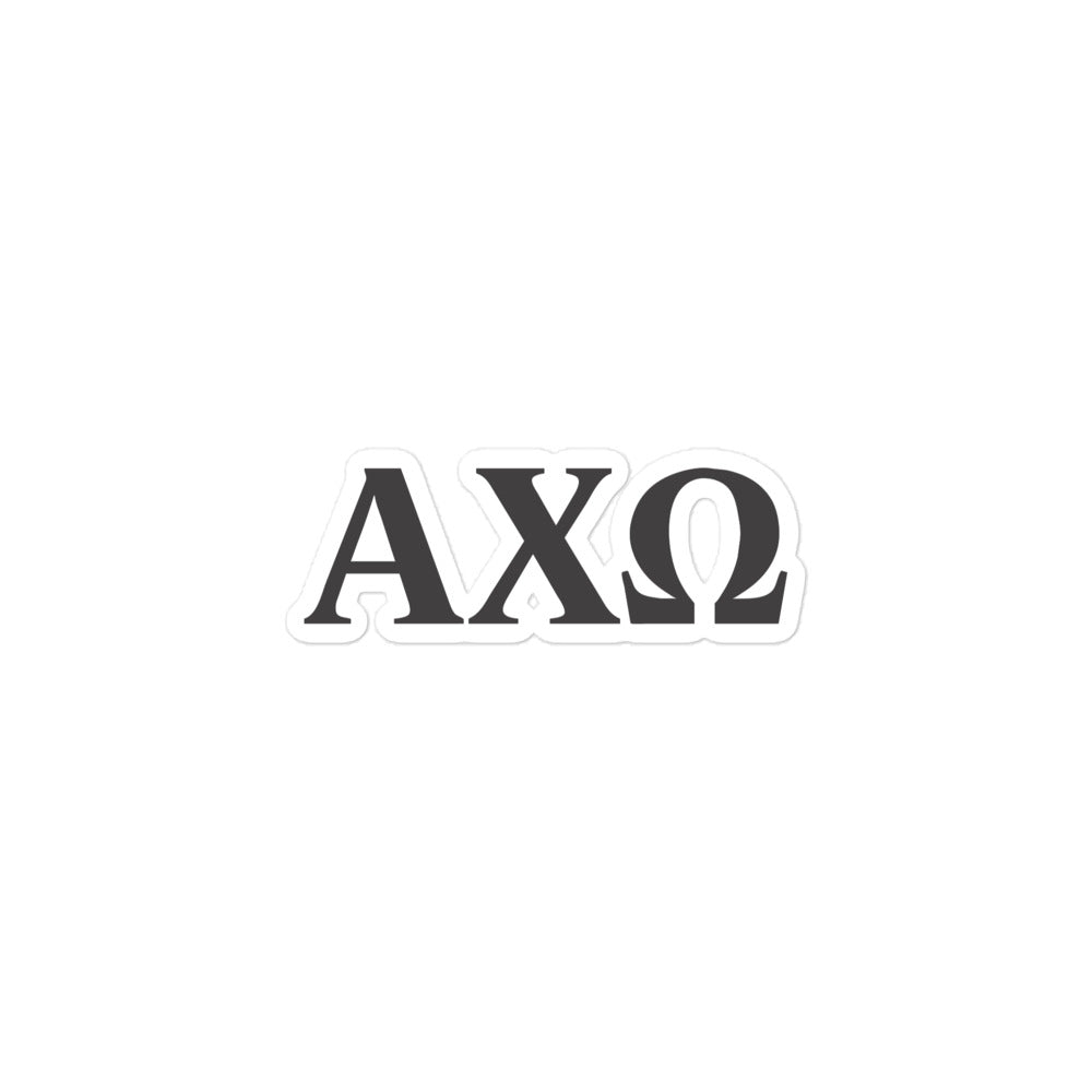 Alpha Chi Omega Sorority Letters Sticker - Ebony