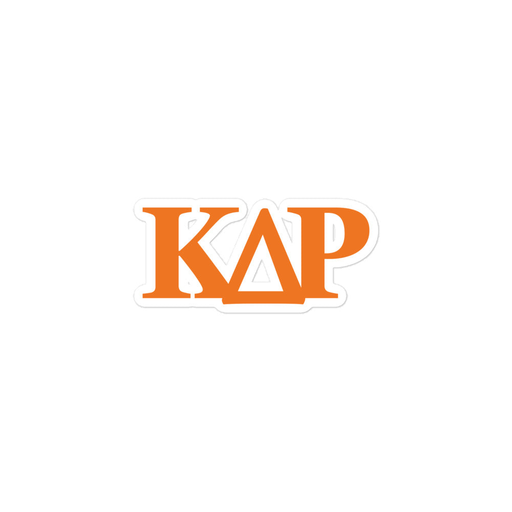 Kappa Delta Rho Logo Letters Sticker - Princeton Orange