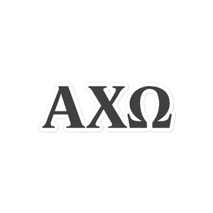 Alpha Chi Omega Sorority Letters Sticker - Ebony