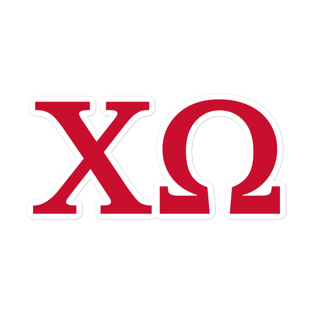 Chi Omega Sorority Letters Sticker Cardinal