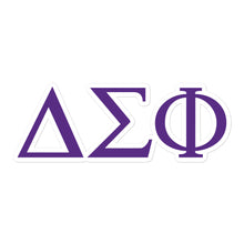 Load image into Gallery viewer, Delta Sigma Phi Greek Letters Sticker - Royal Purple
