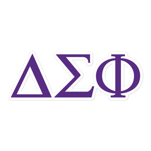 Delta Sigma Phi Greek Letters Sticker - Royal Purple