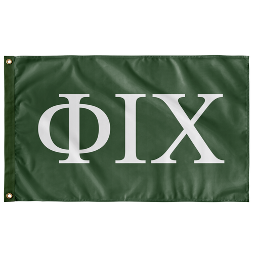 Phi Iota Chi Greek Flag - Asparagus & White