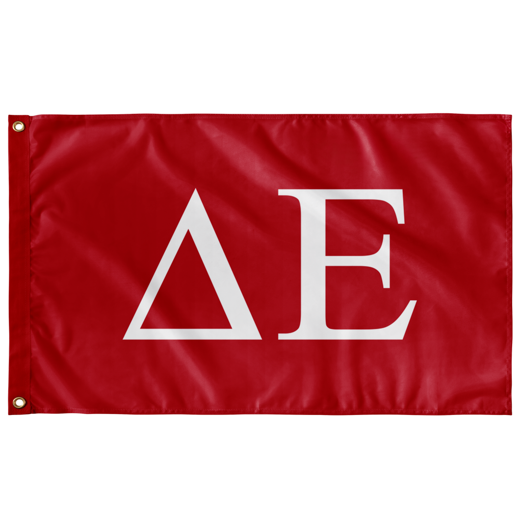 Delta Epsilon Fraternity Flag - Red & White