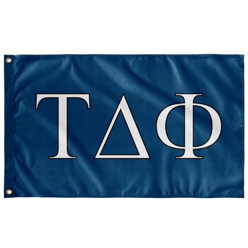 Tau Delta Phi Fraternity Flag - Colonial Blue, White & Black