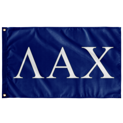 Lambda Alpha Chi Sorority Flag - Royal, White & Silver