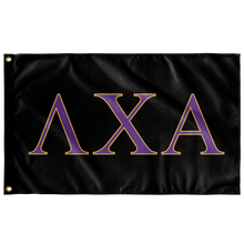 Load image into Gallery viewer, Lambda Chi Alpha Fraternity Flag - Black, Grape, &amp; Bright Yellow