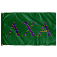 Load image into Gallery viewer, Lambda Chi Alpha Frat Flag - Green, Purple &amp; Gold