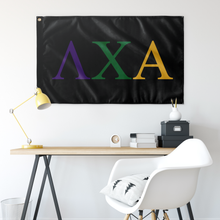 Load image into Gallery viewer, Lambda Chi Alpha Tri Color Fraternity Flag - Black