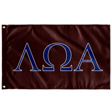 Load image into Gallery viewer, Lambda Omega Alpha Fraternity Flag - Maroon, Royal &amp; White