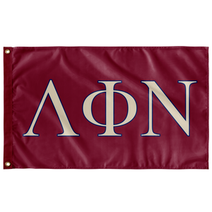 Lambda Phi Nu Fraternity Flag - Maroon, Ivory & Navy