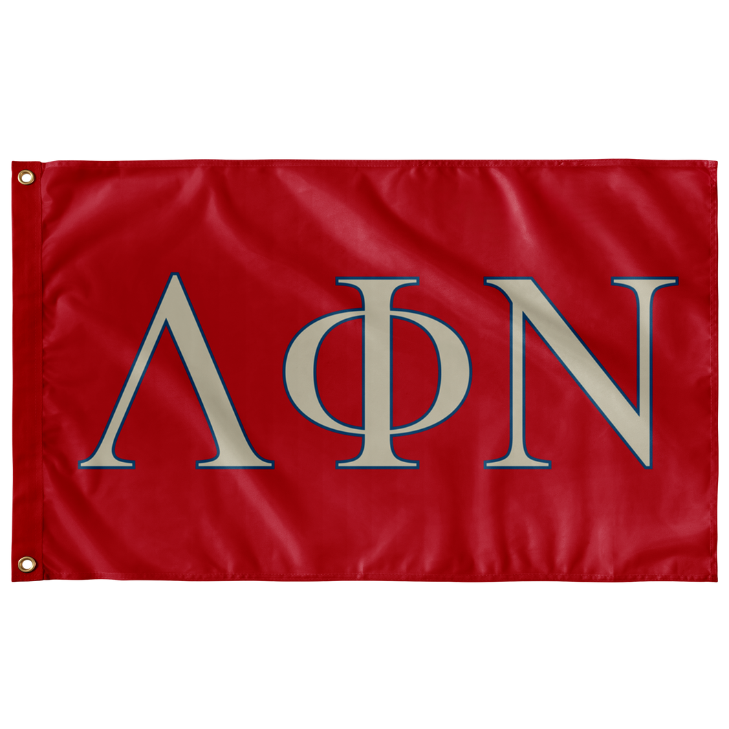 Lambda Phi Nu Fraternity Flag - Red, Ivory & Colonial Blue