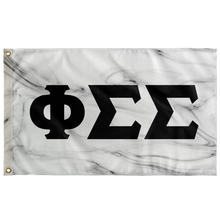 Load image into Gallery viewer, Phi Sigma Sigma White Marble Flag With Greek Block Letters