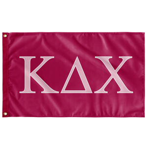 Kappa Delta Chi Sorority Flag -  Bright Pink, Azalea & White
