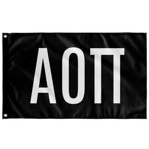 Alpha Omicron Pi Sorority Letters Flag - Black & White