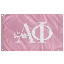 Load image into Gallery viewer, Alpha Phi Full Letters Sorority Flag - Light Pink &amp; White
