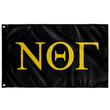 Load image into Gallery viewer, Nu Theta Gamma Greek Flag - Black &amp; Maize