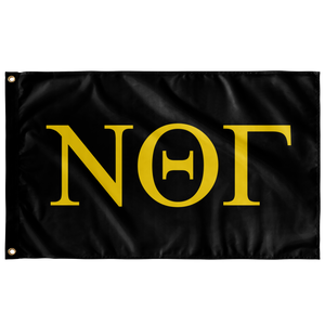 Nu Theta Gamma Greek Flag - Black & Maize